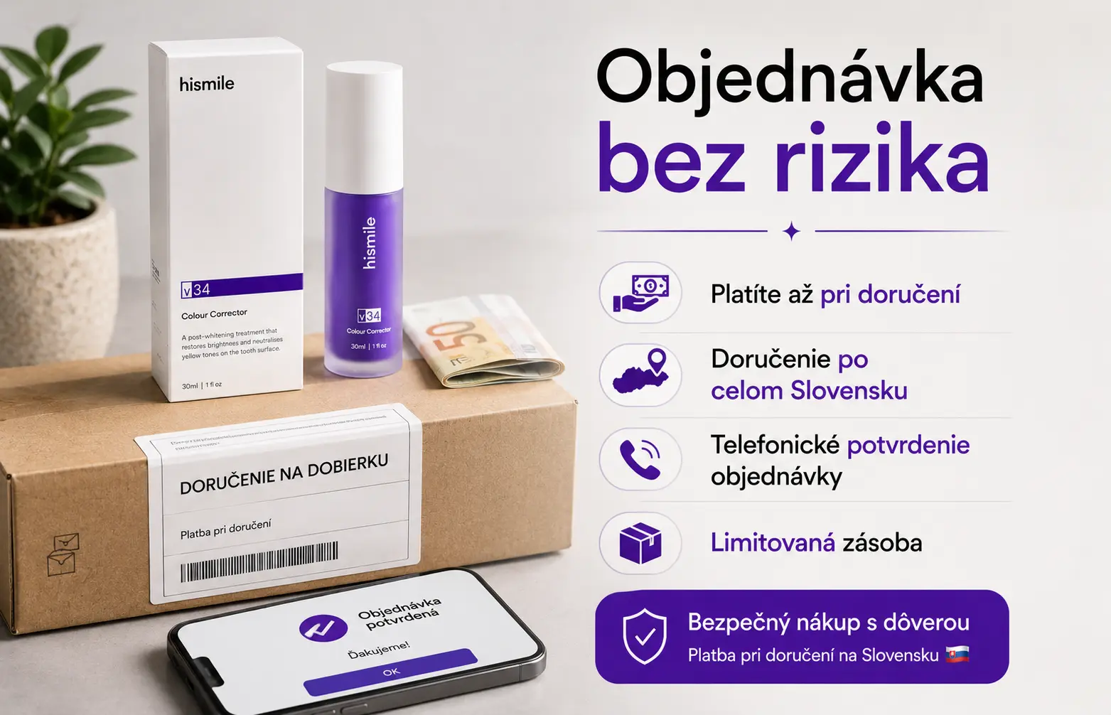 Objednávka bez rizika hismile v34 na Slovensku